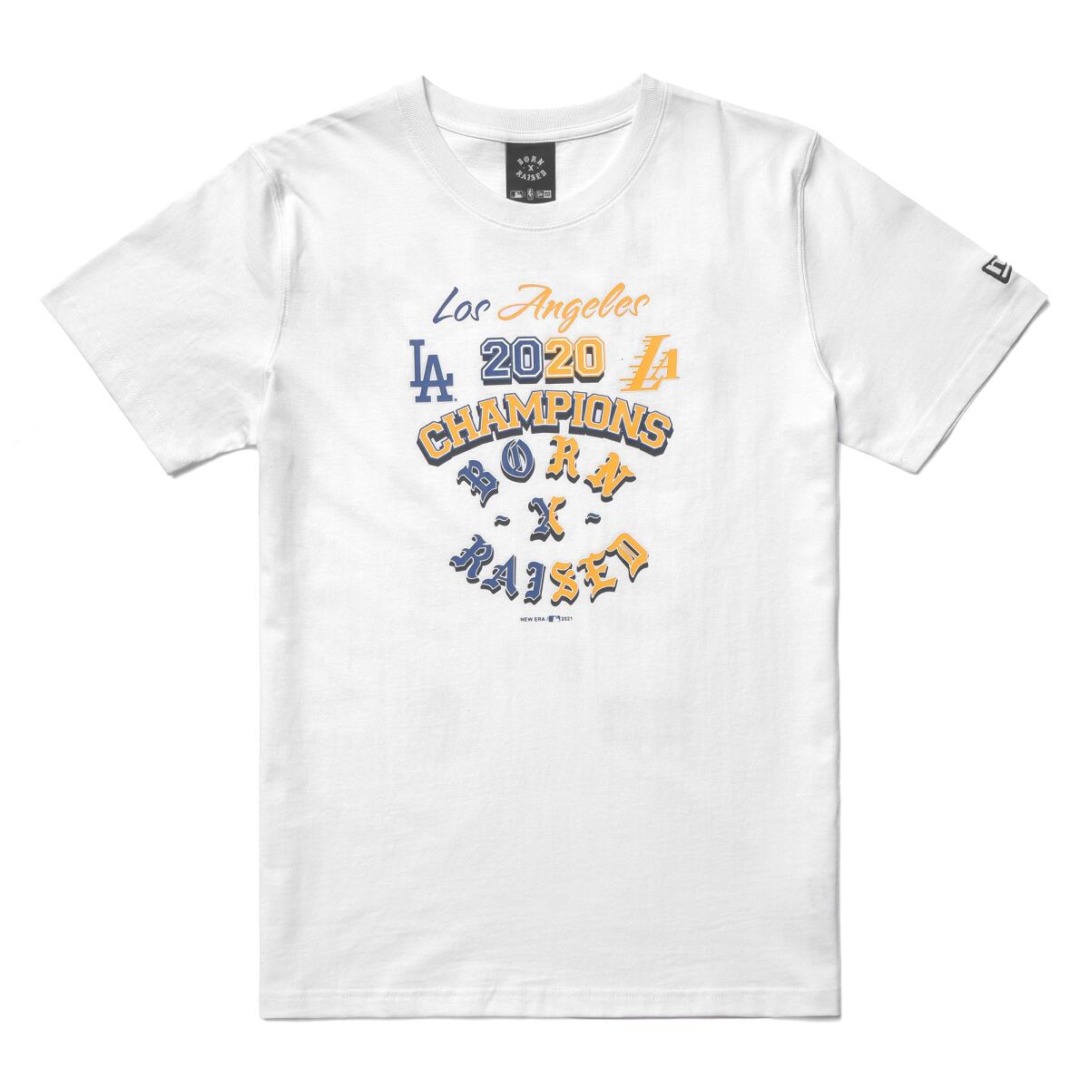 New Era White Los Angeles Dodgers Historical Championship T-Shirt