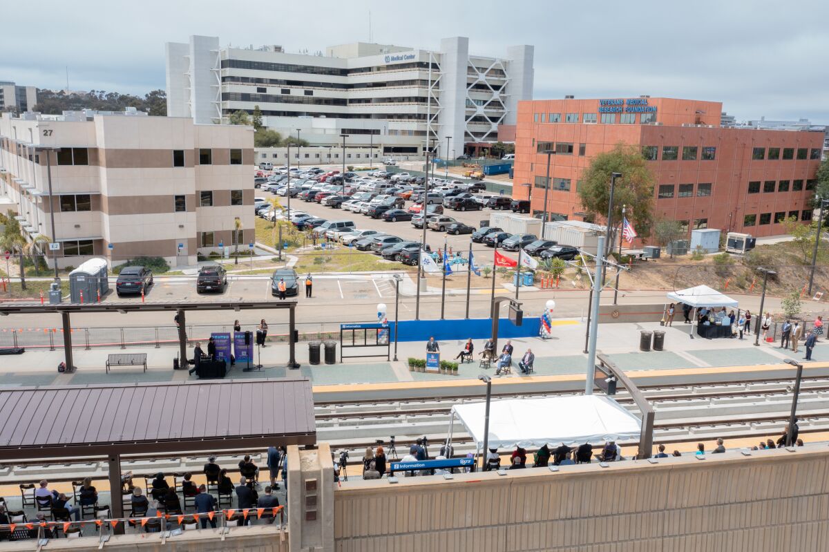 The unveiling of the VA Medical Center Trolley Station.