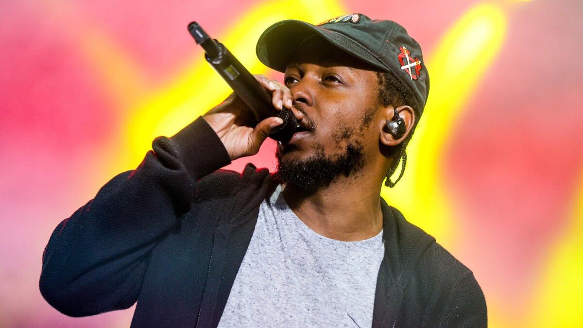 Kendrick Lamar performs at Outside Lands Music Festival on Aug, 8, 2015, in San Francisco, Calif.