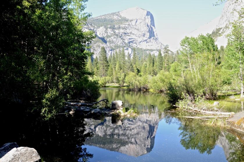 Mirror Lake is in Yosemite Valley, the most popular part of Yosemite National Park.