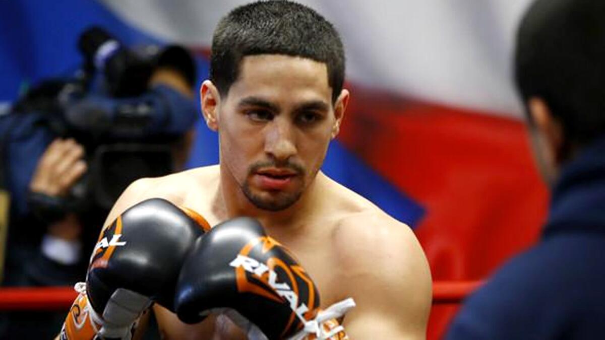 Danny Garcia spars during a workout on Feb. 26 in Philadelphia.