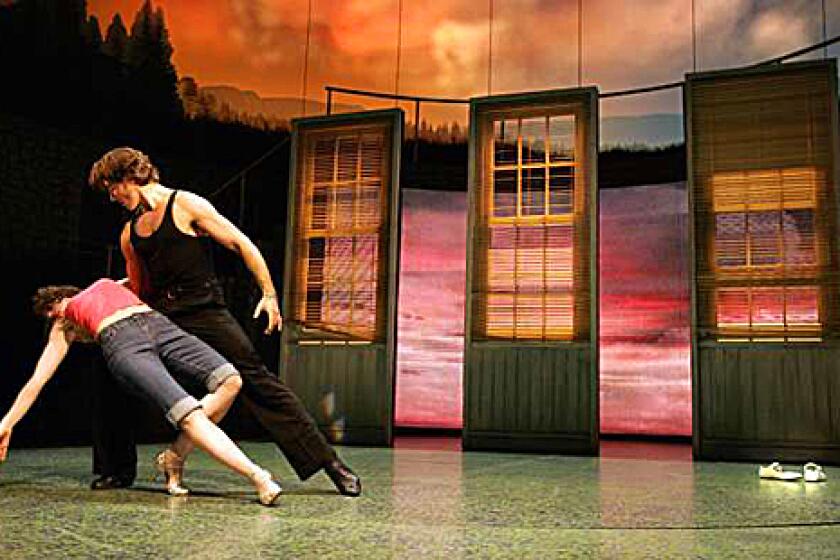 BABY & JOHNNY: Georgina Rich and Josef Brown at a 2006 London rehearsal of Dirty Dancing  The Classic Story on Stage. The show opens today at the Pantages Theatre.