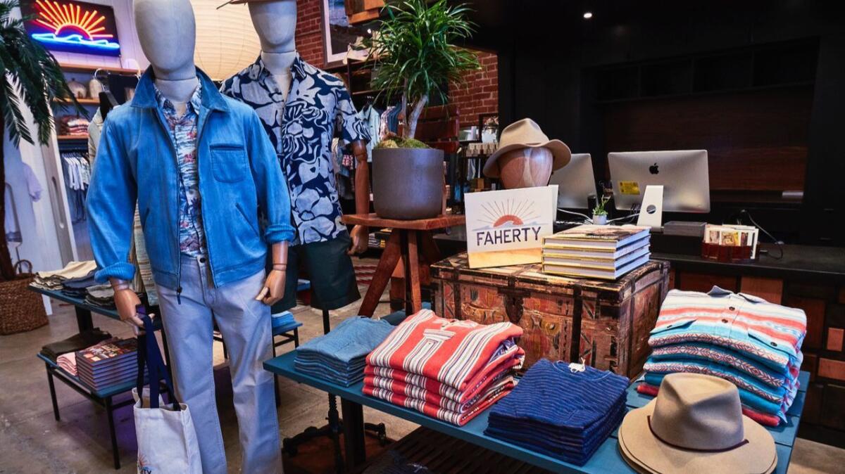 Casual brand Faherty from New York has taken up permanent residence as a shop-in-shop at Stag Provisions in Venice, where it will continue to sell its beach-inspired men's clothing. (Faherty)