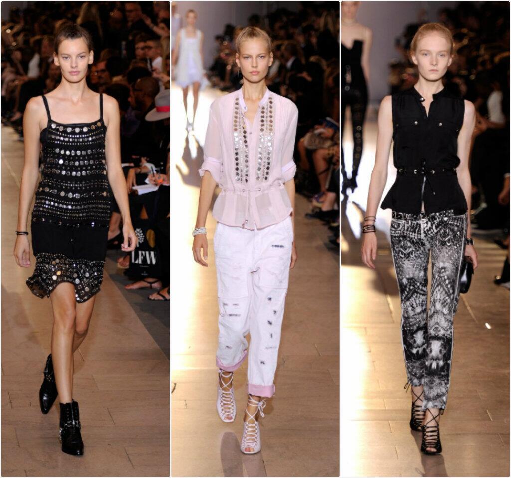 Looks from the Diesel Black Gold spring and summer 2014 women's runway collection shown during New York Fashion Week.
