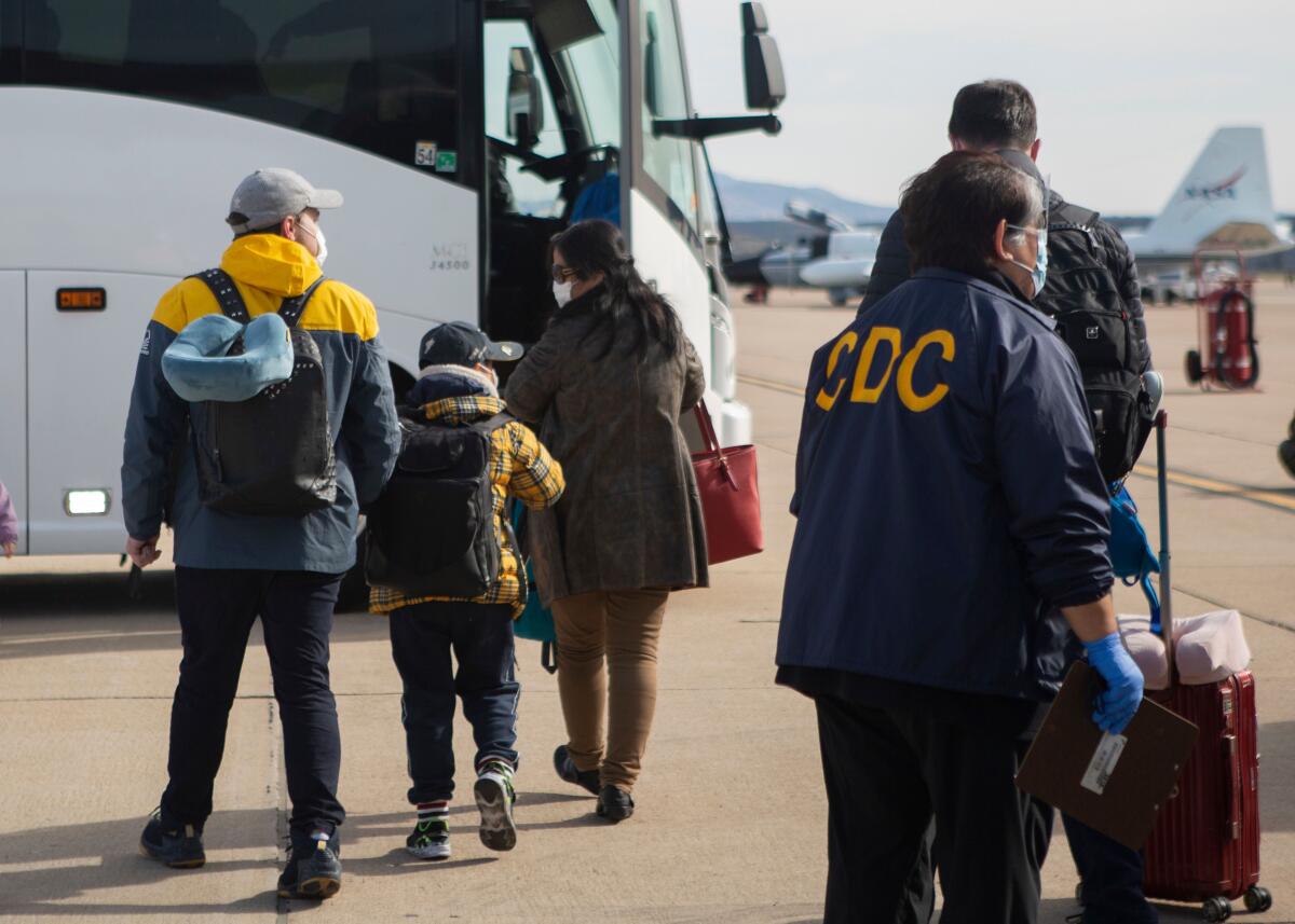 American evacuees arrive at Marine Corps Air Station Miramar