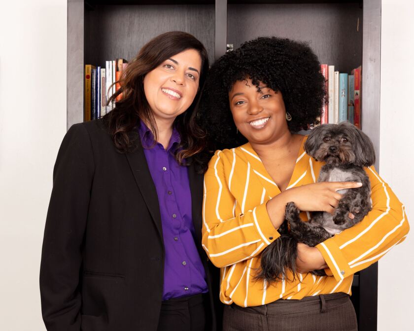 In this undated photo, newly elected West Hollywood Cty Councilwoman Sepi Shyne, left, is seen with her wife, Ashlei Shyne