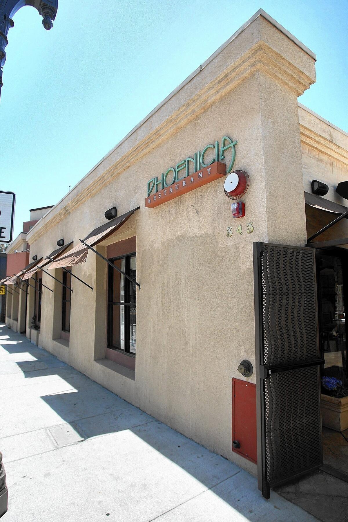 Phoenicia Restaurant in Glendale on Wednesday, June 4, 2014. The restaurant, owned by a city commissioner, operated for months without a certificate of occupancy permit and officials did nothing about it, even when a resident called the police to complain. The restaurant is also at the center of a controversy over permitted parking with residents on Lexington Avenue.