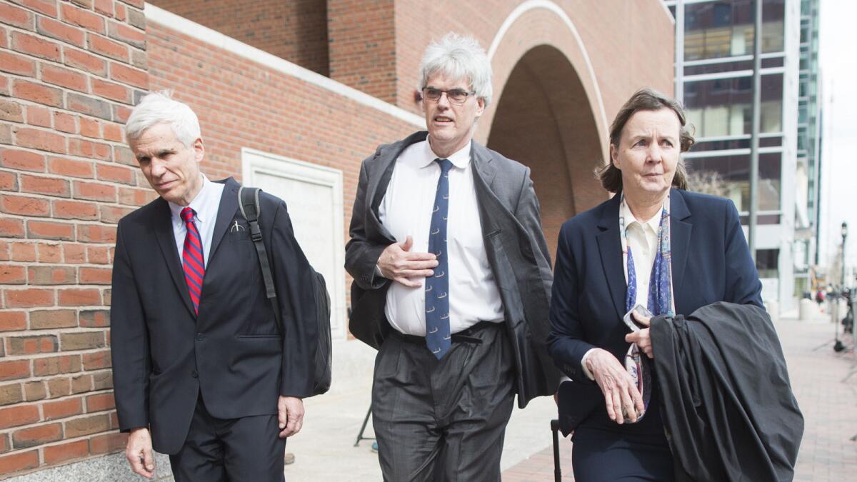 Members of the legal defense team for Boston Marathon bombing suspect Dzhokhar Tsarnaev, from left: David Bruck, Timothy G. Watkins and Judy Clarke.