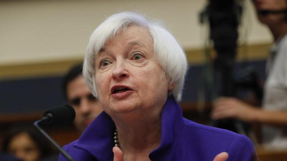 Federal Reserve Chair Janet L. Yellen testifies on Capitol Hill in September.