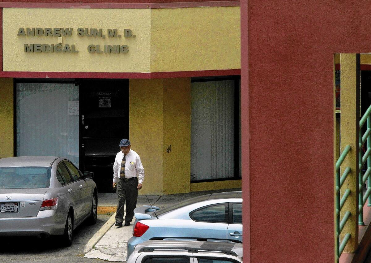 Dr. Andrew Sun at his clinic in East L.A.