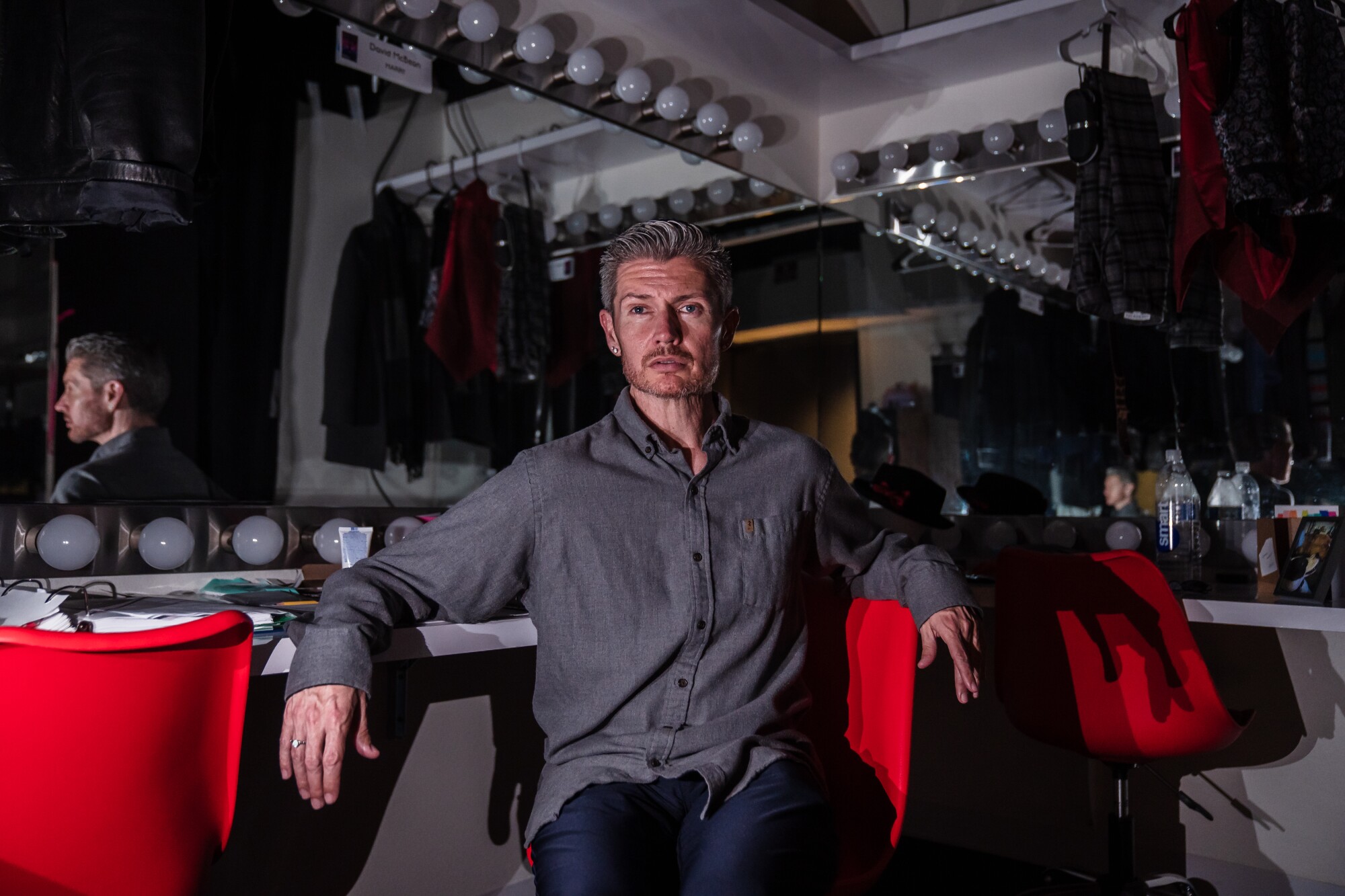 Actor David McBean in the dressing room at Diversionary Theatre in University Heights.