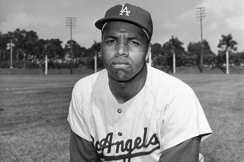 Tommy Davis, outfielder of the Los Angeles Dodgers, is shown March 18, 1964. (AP Photo/Robert H. Houston)