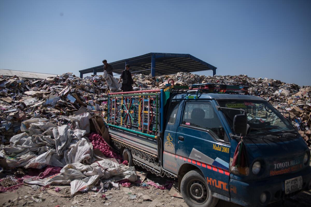 Kabul’s 6 million people generate up to 308 tons of trash each day, according to the city.