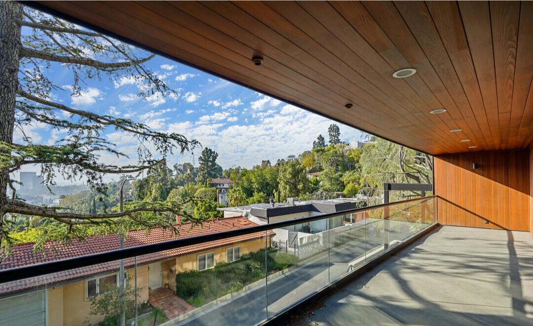 The three-bedroom house is perched in Lake Hollywood, a small enclave of homes overlooking the Hollywood Reservoir.