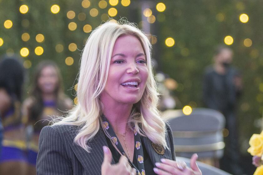 Lakers governor Jeanie Buss appears at a marketing event on Sept. 20, 2021.