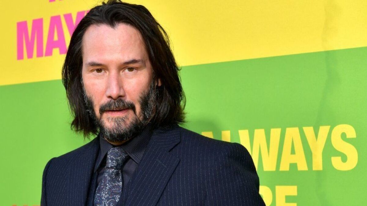 Keanu Reeves attends the world premiere of Netflix's "Always Be My Maybe" at the Regency Village Theatre on May 22, 2019, in Westwood.
