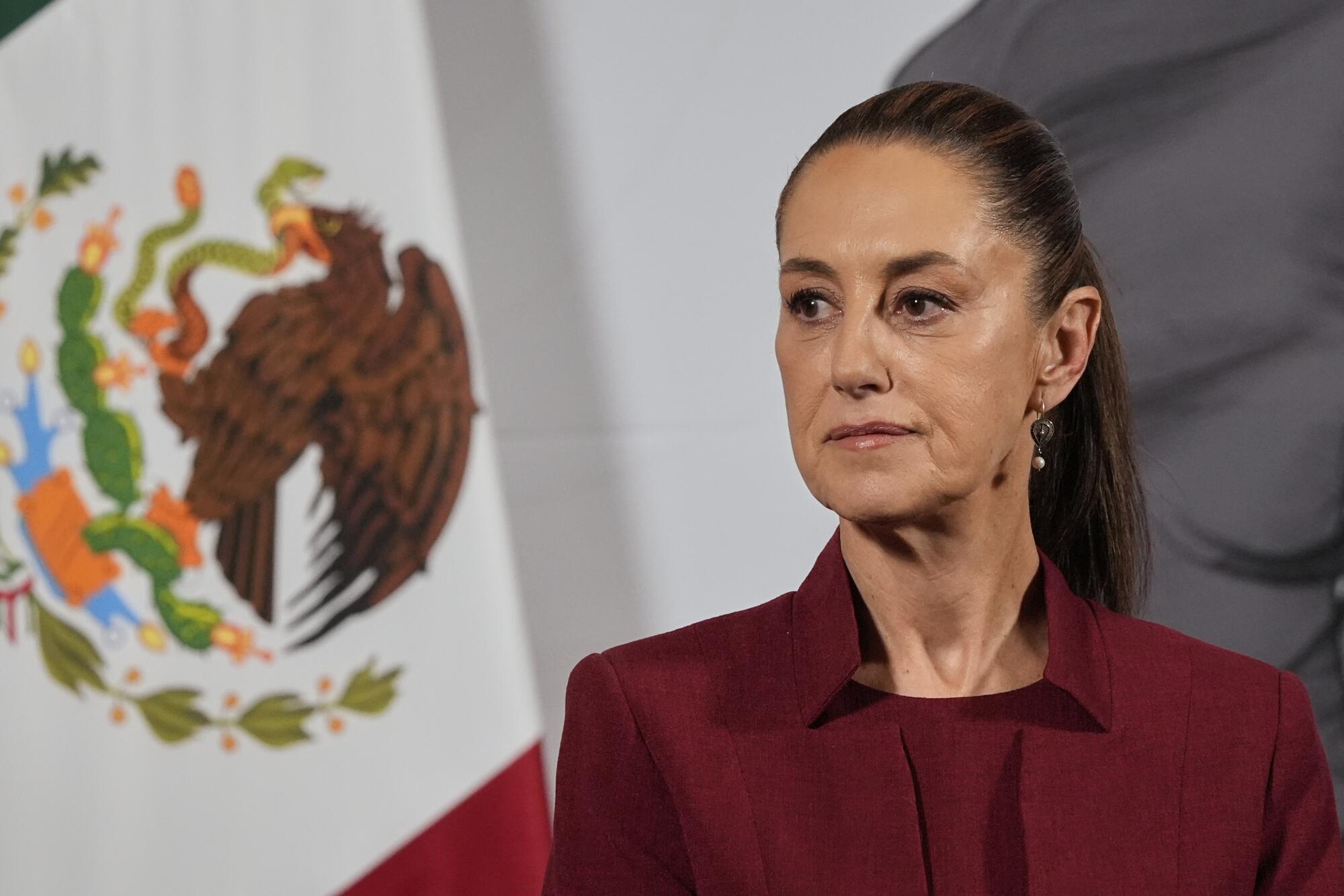 La presidenta mexicana Claudia Claudia está en el Palacio Nacional