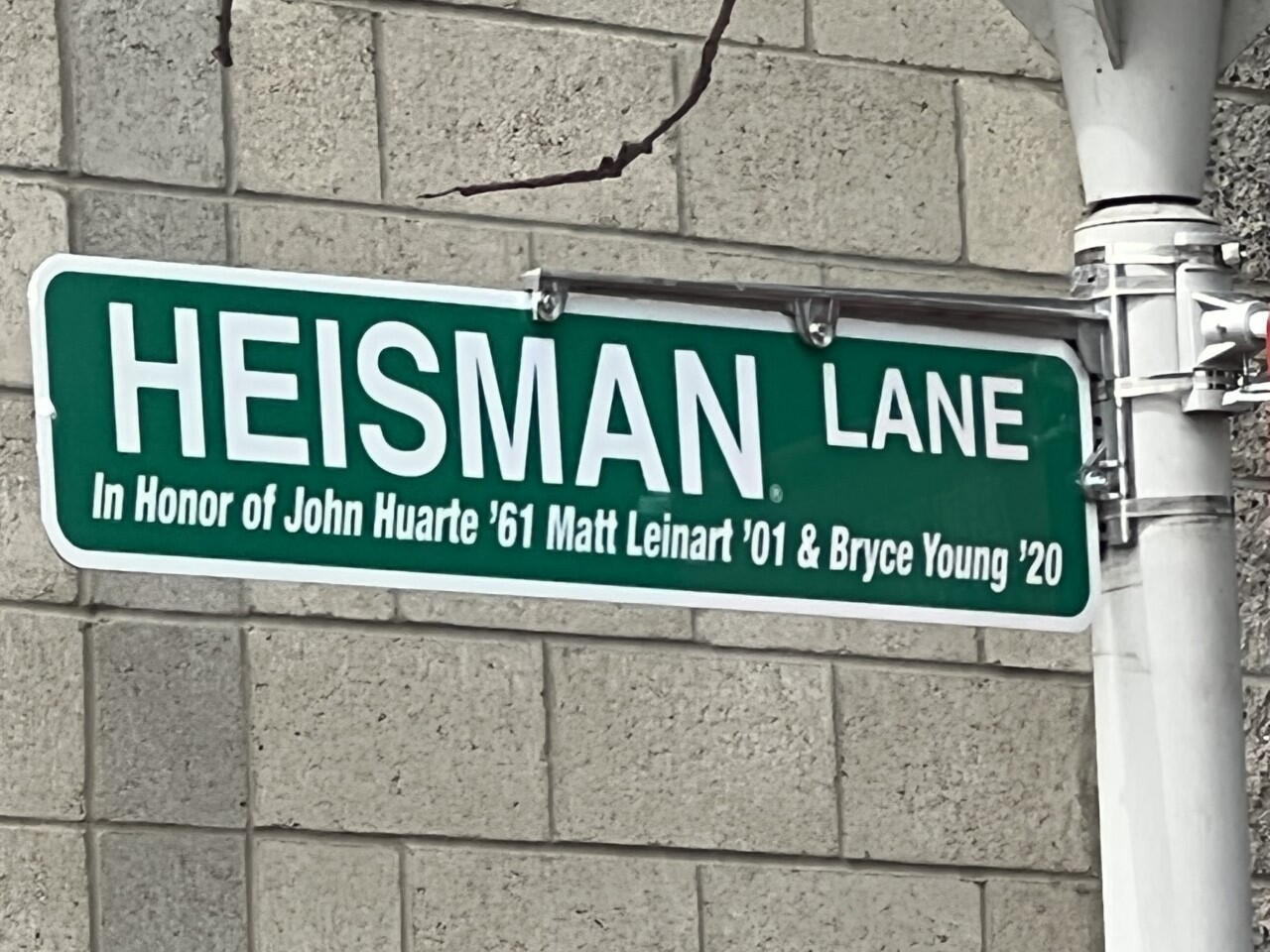 Mater Dei unveiled its updated Heisman Lane campus sign that added Bryce Young.