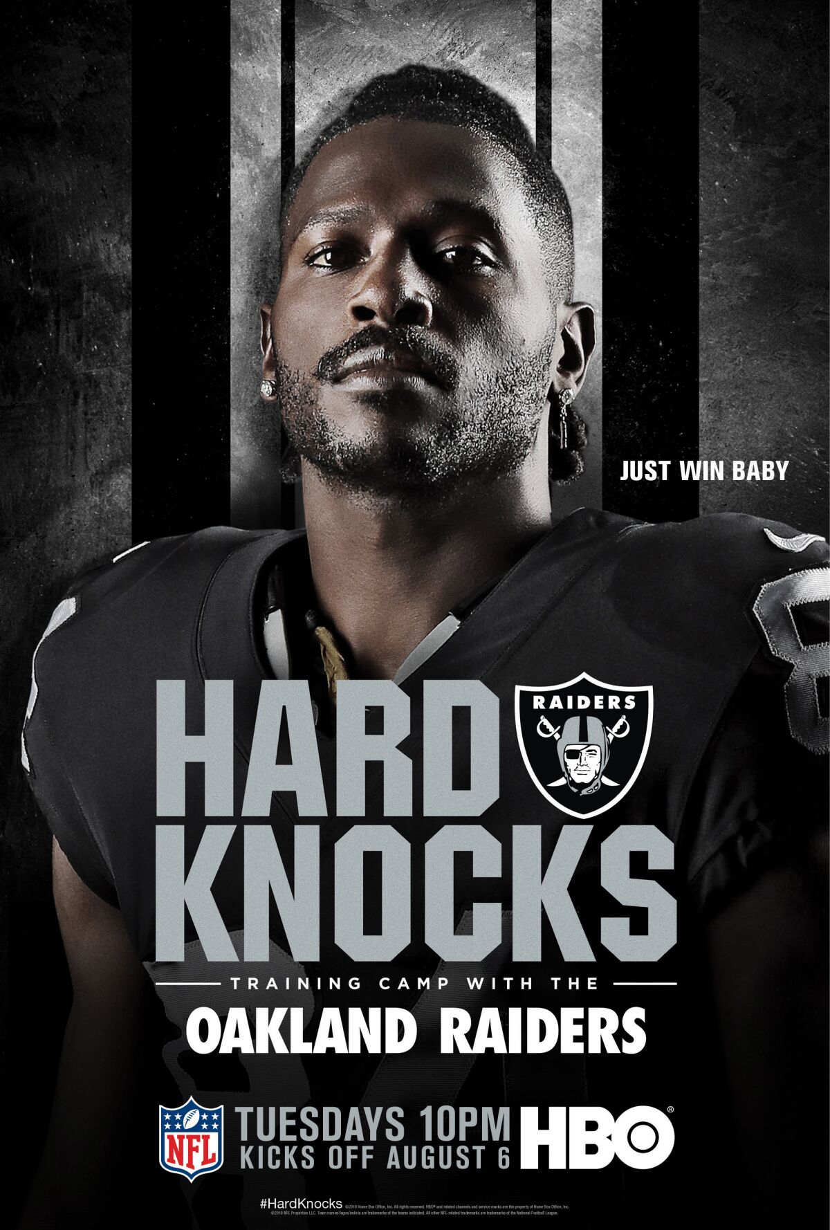 Oakland Raiders wide receiver Antonio Brown appears on the poster for "Hard Knocks."