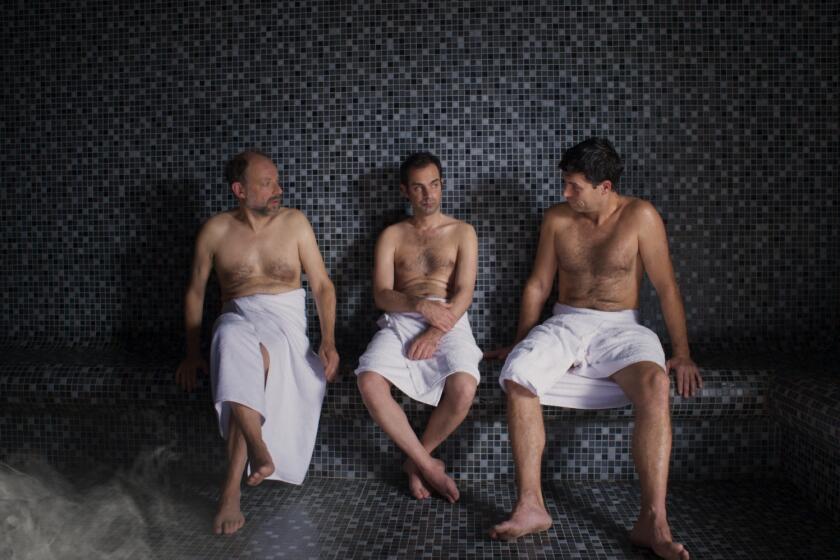 Denis Podalydes, left, Alexandre Steiger and Christophe Paou in “Bloody Oranges.”