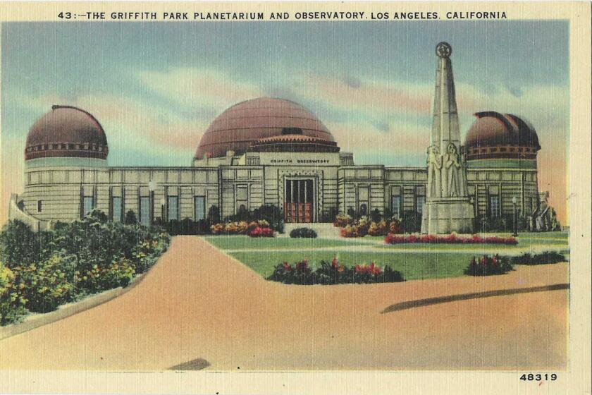 A view of the north-facing facade of Griffith Observatory
