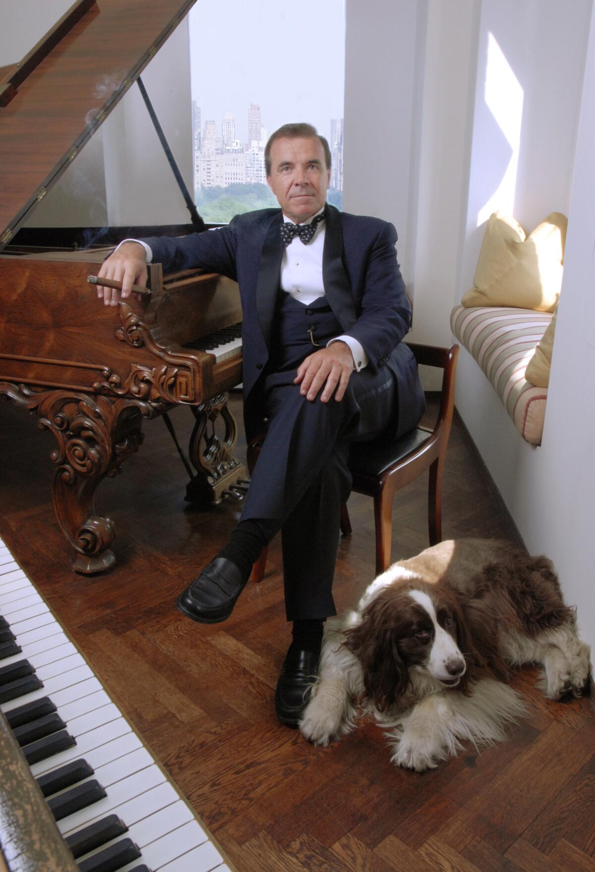 Pianist Misha Dichter with his dog, Baxter.