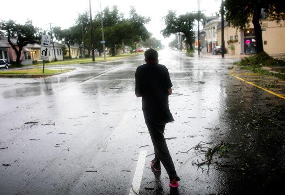 Lorraine Carter was among the relative few who has not evacuated from New Orleans, heading home in the Upper 9th Ward as winds from Hurricane Gustav lash the city.