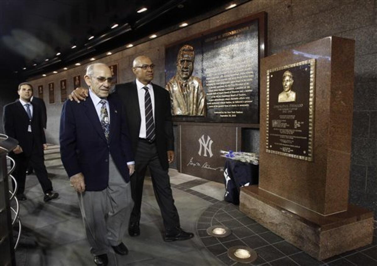 The New York Yankees unveil a granite monument to Babe Ruth