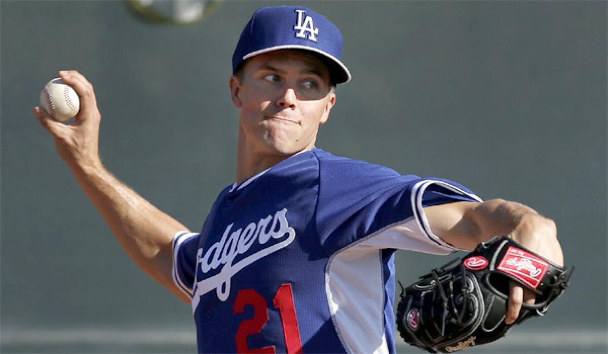 While most of his teammates were traveling to Australia for the Dodgers' season opener against the Arizona Diamondbacks, pitcher Zack Greinke allowed just one hit over four innings Monday against a Class A Padres team in Arizona.