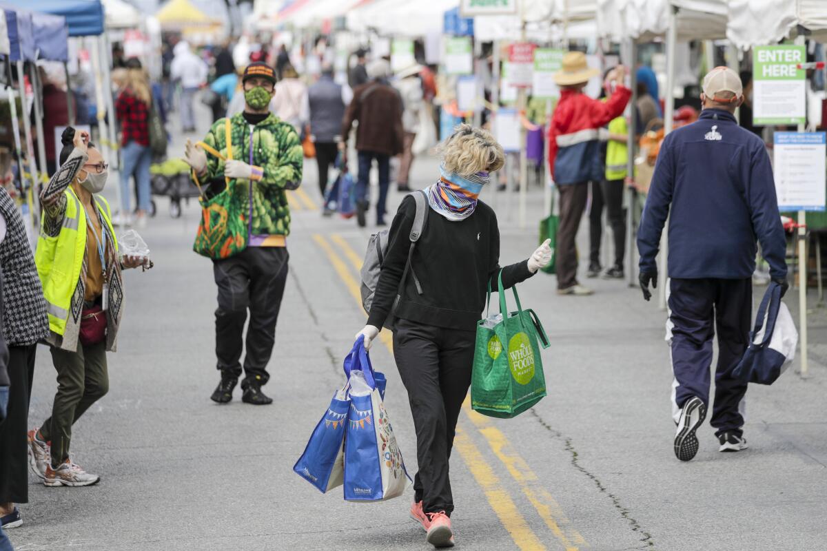 The coronavirus outbreak has changed shoppers as well as vendors at the Santa Monica Farmers Market.