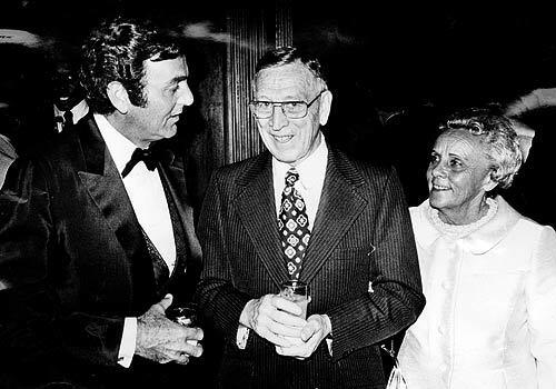Mike Connors, John and Nell Wooden, 1973