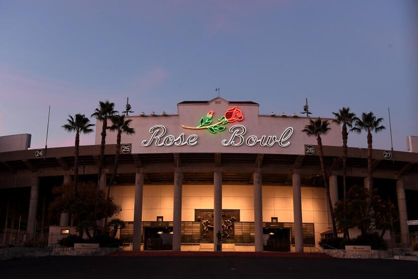 The Rose Bowl sits empty on New Years day. 