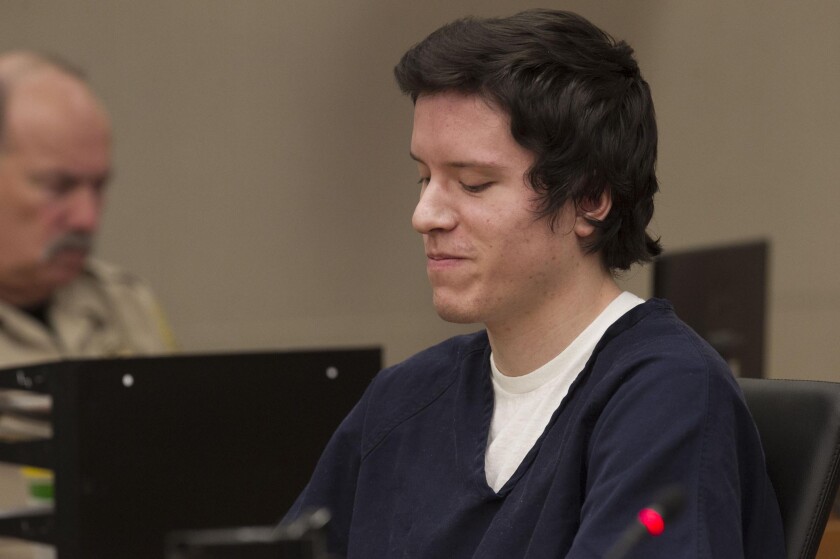 John T. Earnest sits in San Diego Superior Court on the first day of a preliminary hearing to determine whether he'll stand trial on charges stemming from a April 27 shooting at Chabad of Poway that killed one person and wounded three others.