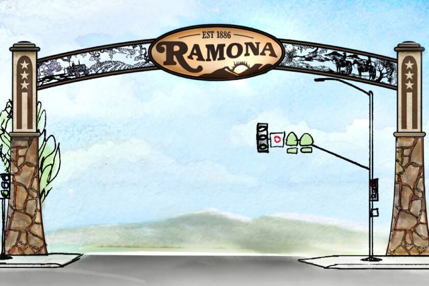 A Ramona archway sign over 10th Street is one of the projects being proposed by the Ramona Archway Association.