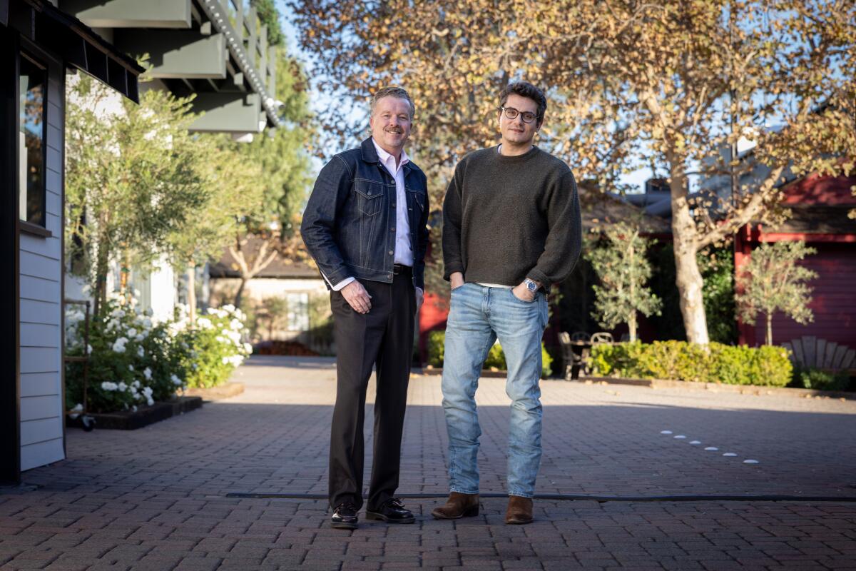 John Mayer (right) and McG aka Joseph McGinty Nichol owners of Henson Studios.