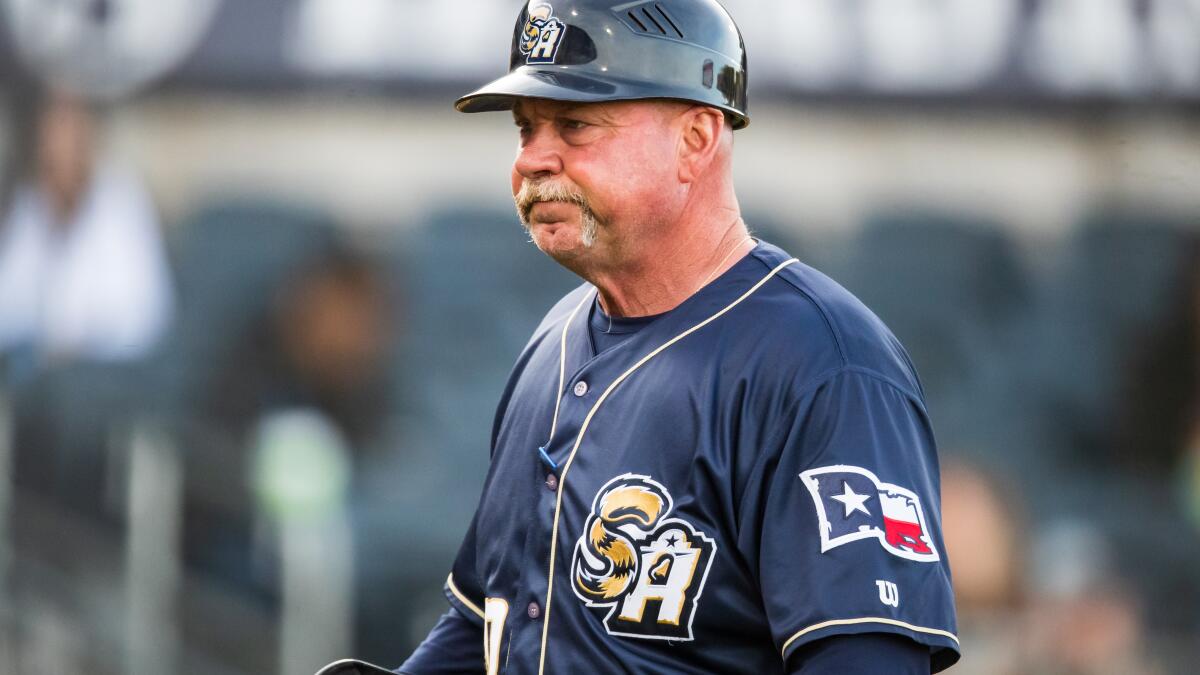 Manager Phillip Wellman (30) of the El Paso Chihuahuas in the