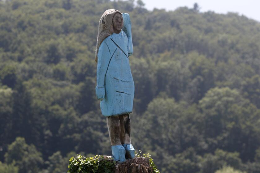 The Melania Trump statue was unveiled in early July, 2019.