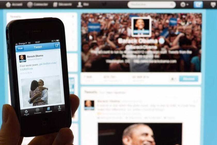 President Obama proclaimed his victory on Twitter and Facebook just as TV networks were breaking the news.