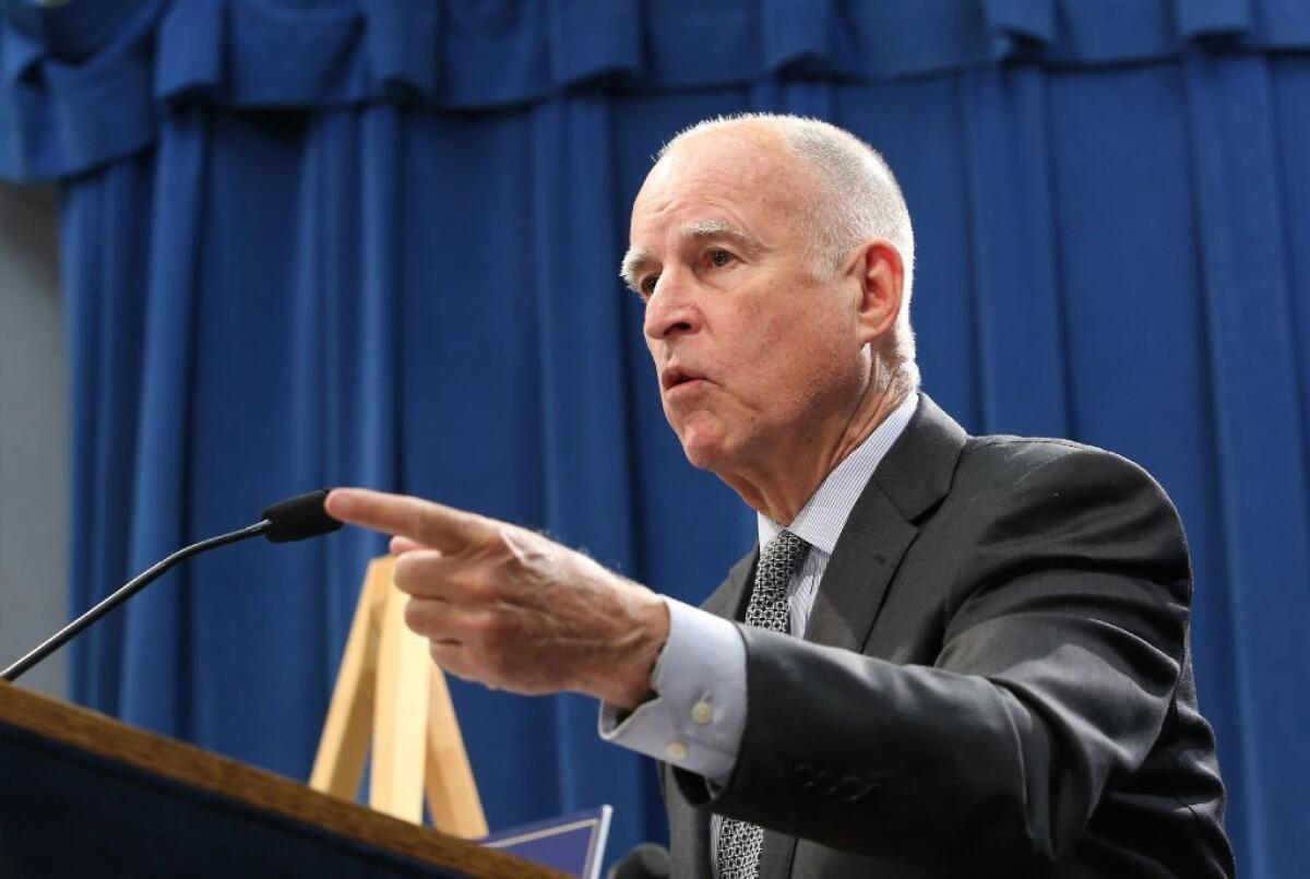 Gov. Jerry Brown announcing his proposed revisions to the state budget. They include $5 million more for the California Arts Council than he initially had proposed.