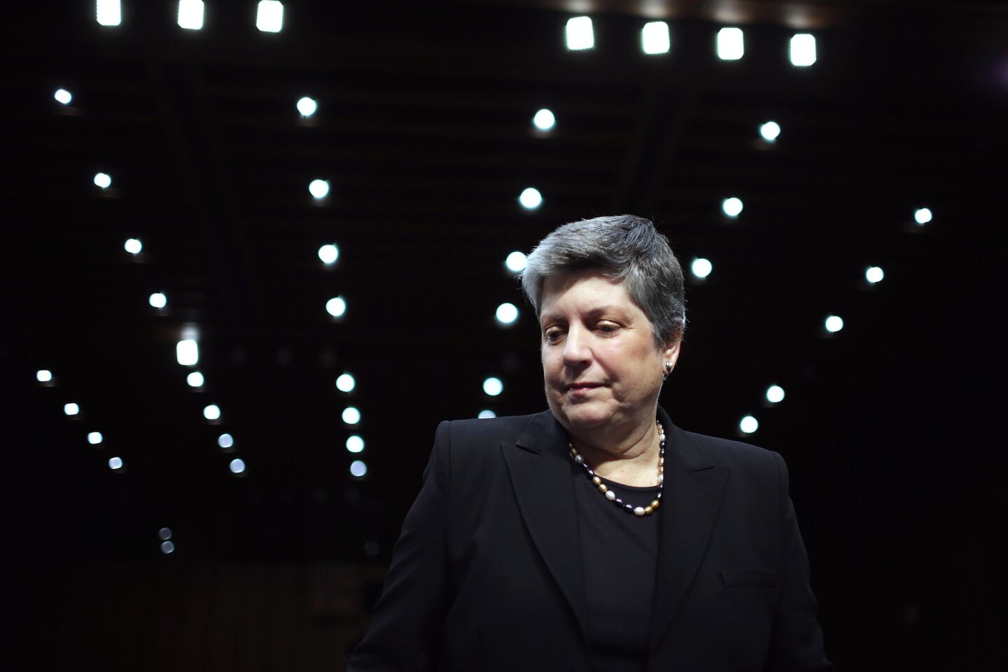 Former Homeland Security Secretary Janet Napolitano prepares to testify on immigration before the Senate Judiciary Committee.