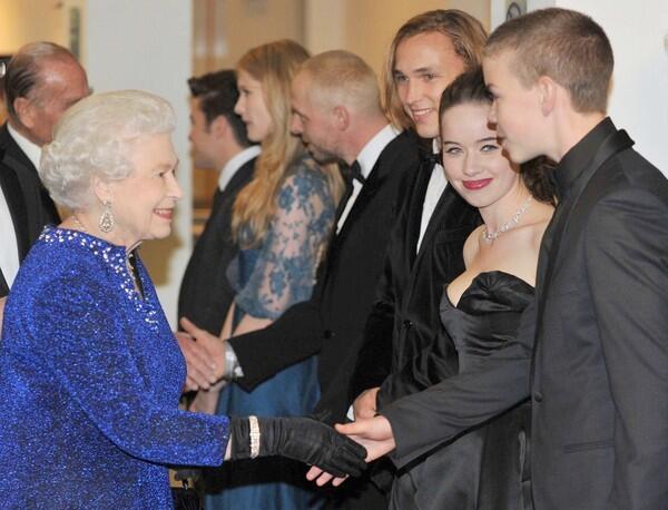 Queen Elizabeth II meets stars