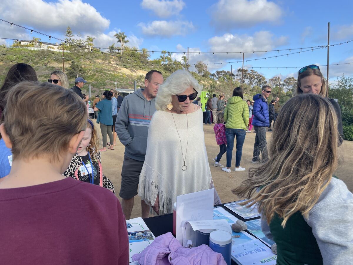 EUSD board member Emily Andrade checks out the Eco Literacy Showcase.