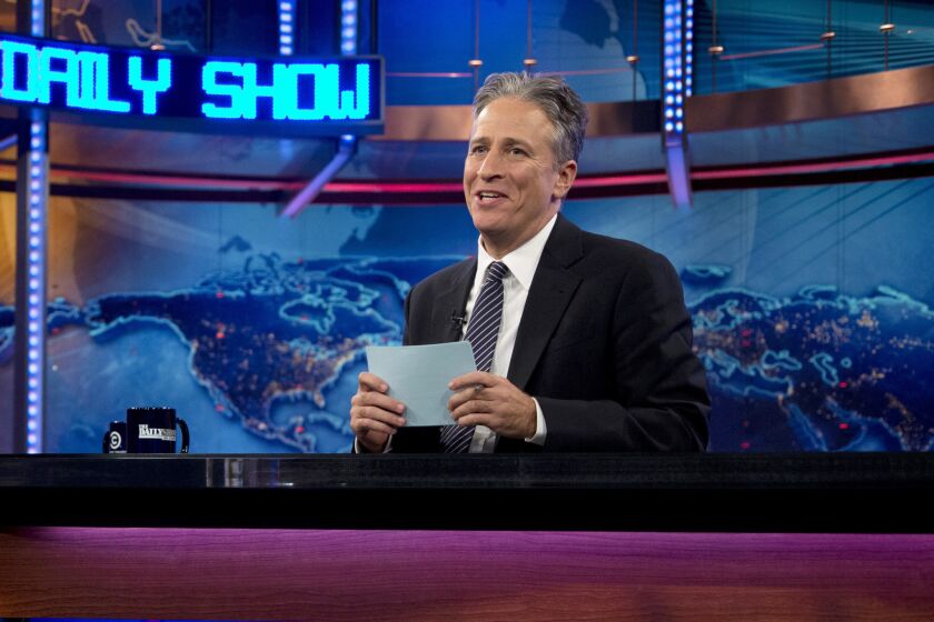 Jon Stewart hosts "The Daily Show" in New York on Oct. 18, 2012.