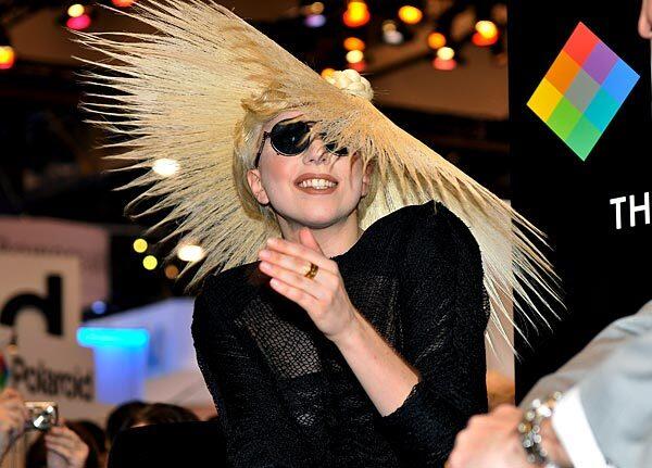 Lady Gaga appears at the 2010 Consumer Electronics Show in Las Vegas.