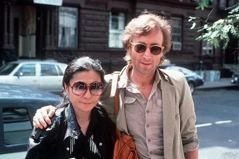 John Lennon and Yoko Ono in Manhattan in 1980.