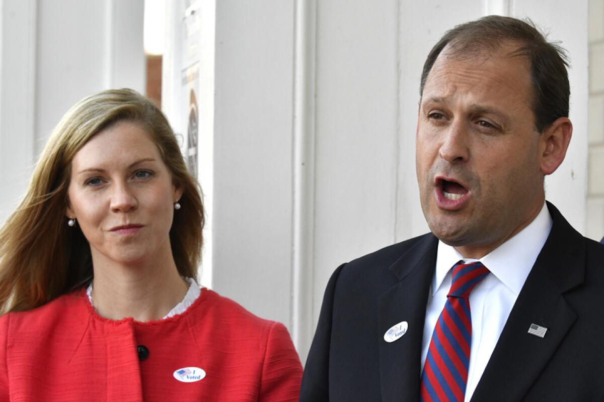 Carol Barr and her husband, Rep. Andy Barr (R-Ky.), are shown in 2018.