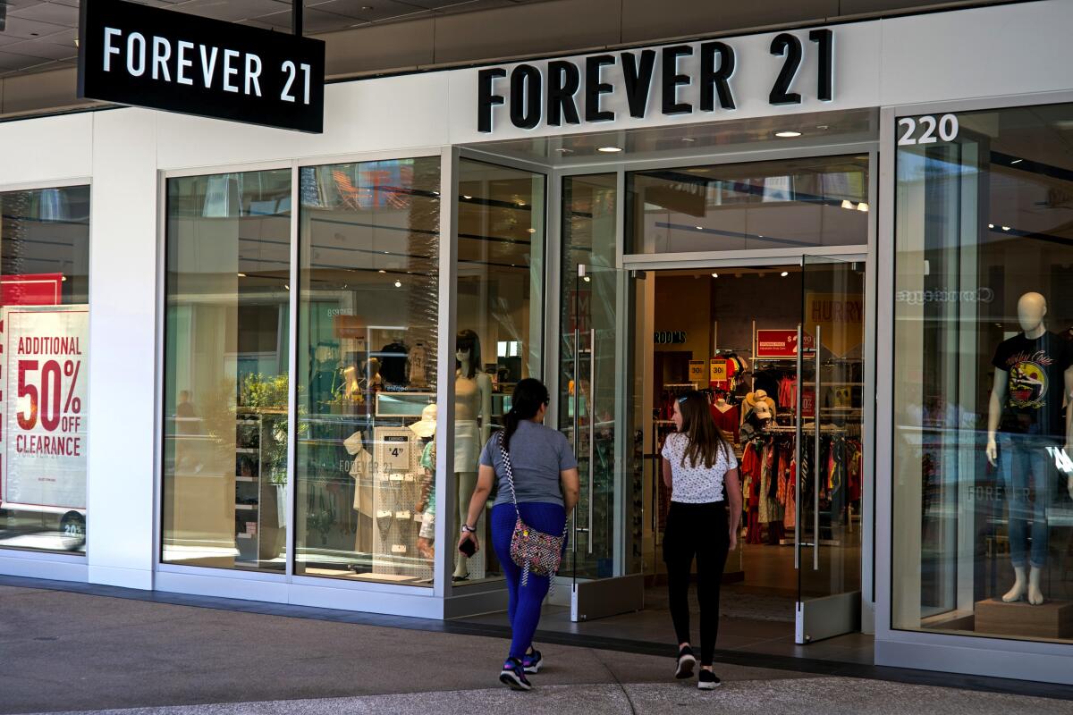Forever 21 filed for bankruptcy in September.