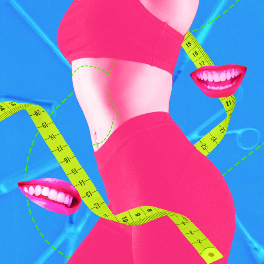 Image of a woman’s waist and tape measure 