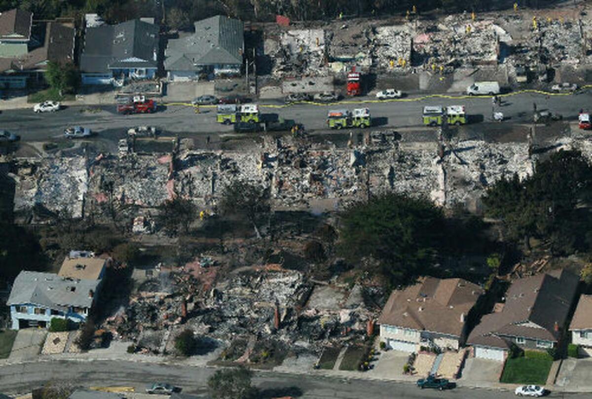 The aftermath of the 2010 explosion, which destroyed 38 homes and killed four people in Northern California.