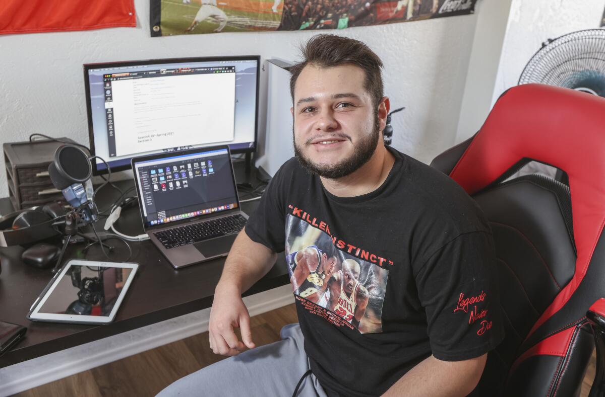 SDSU journalism major Luis Lopez will get his bachelor's degree in May